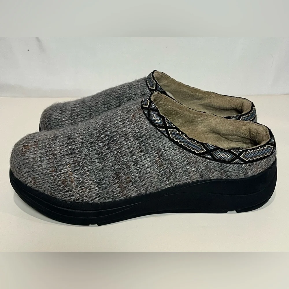 Men’s DREW Shoes Relax Slippers Woven Fabric Slip Resistant- Grey Woven - Sz 11